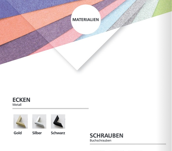 Materialien - Schrauben und Ecken