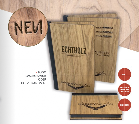 Speise- und Getränkekarte - Echtholz